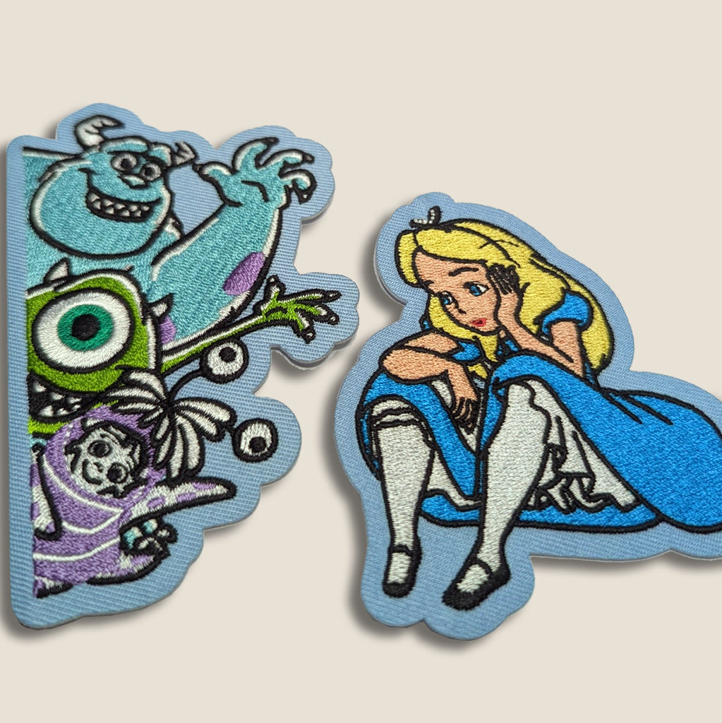 Alice in wonderland and Monster inc. embroidered patch