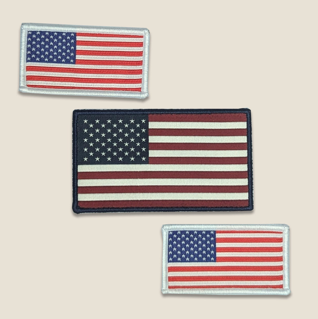 American flag_Woven patch with merrowed borders