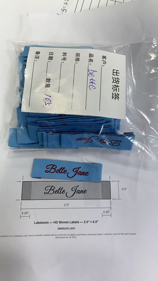 end folded custom woven labels