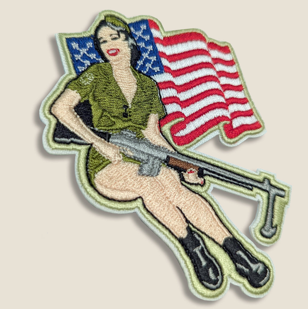 Iron on embroidered patches_woman soldier