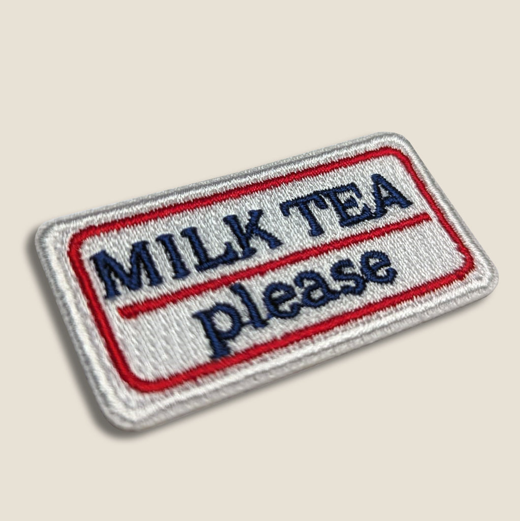 Milk tea Iron on embroidered patch