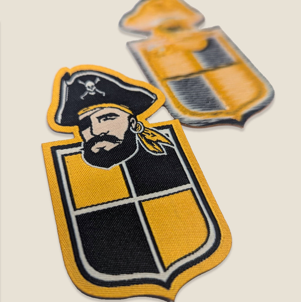 PIrate logo_quality iron on woven labels