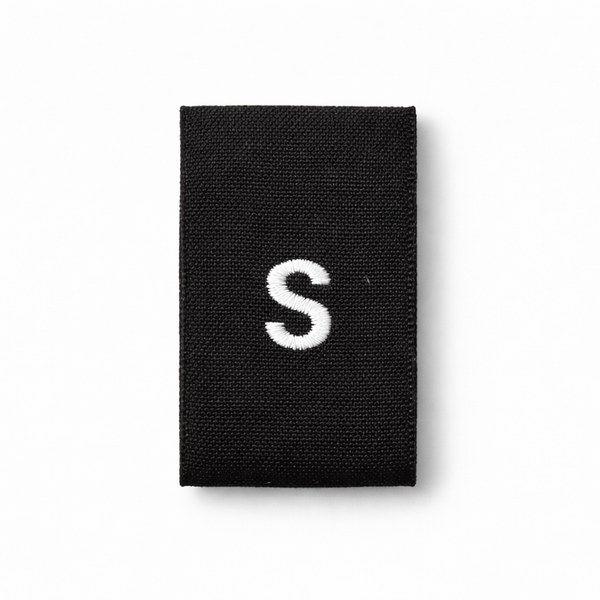 Premade woven size labels XS S M L XL XXL by Labeloom